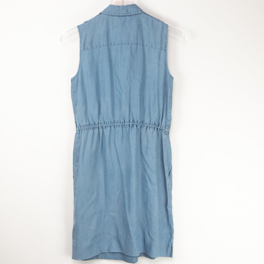 Neiman Marcus Denim Mini Dress Sleeveless Soft Lyocell Blue Size Small New - Picture 3 of 7